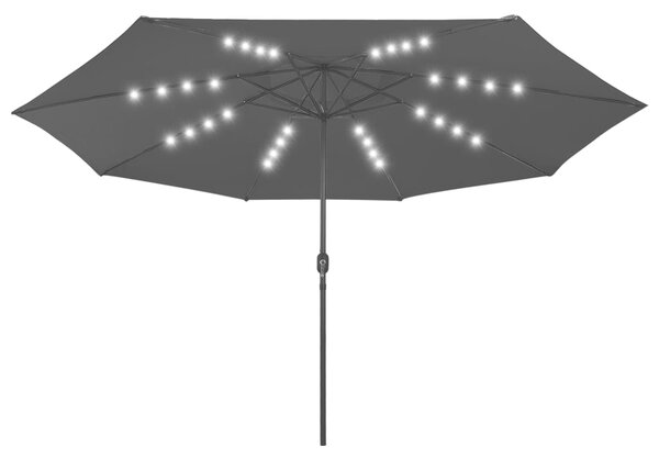 Zahradní slunečník s LED osvětlením 400 cm černý