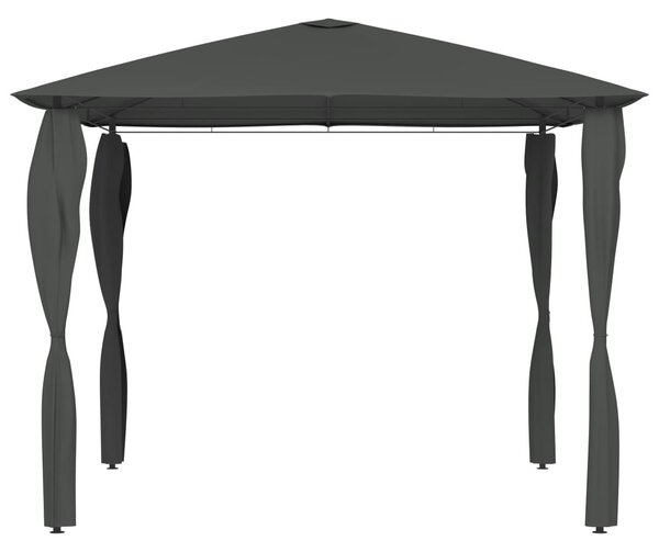 Altán s krytými sloupky 3 x 3 x 2,6 m antracitový 160 g/m²