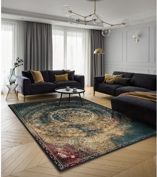 Vlněný koberec v petrolejové barvě 133x180 cm Ann – Agnella