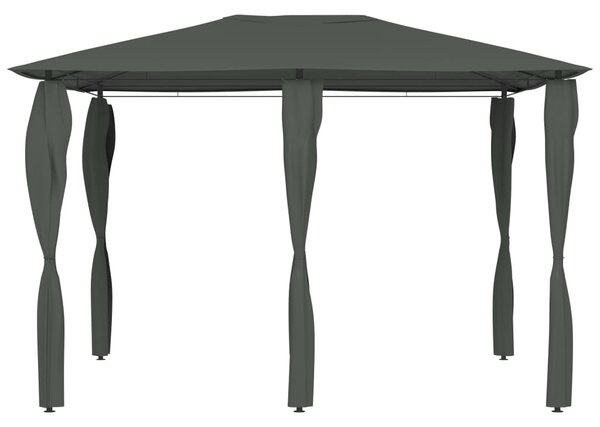 Altán s krytými sloupky 3 x 4 x 2,6 m antracitový 160 g/m²