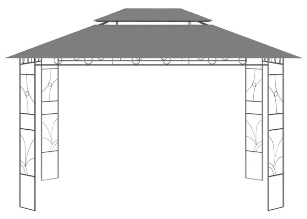 Altán 4 x 3 x 2,7 m antracitový 160 g/m²