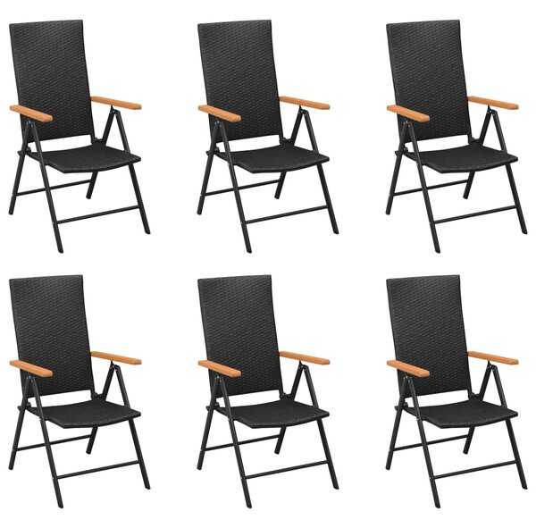 7dílný zahradní jídelní set černý a hnědý