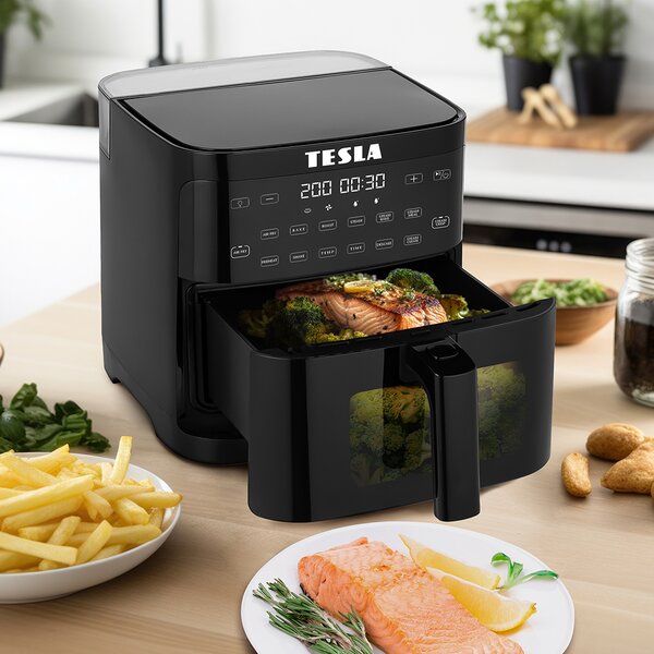 TESLA AirCook & Steam QS550 XL - multifunkční parní a horkovzdušná fritéza