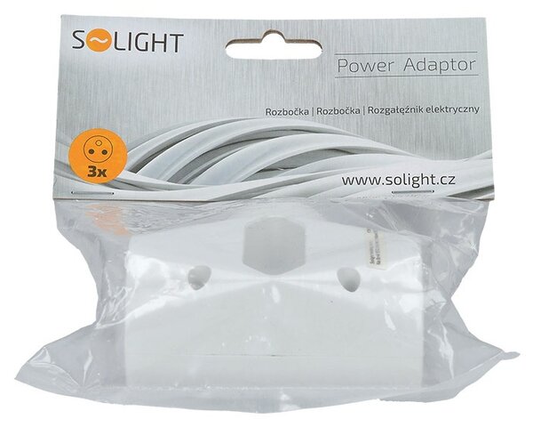SOLIGHT Zásuvka rozbočovací P90 IP20/230V/2x10A + 1x2,5A, bílá