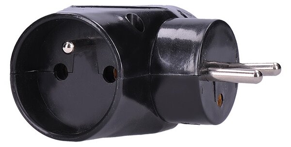 SOLIGHT Zásuvka rozbočovací P92 IP20/230V/2x10A+1x2,5A, černá