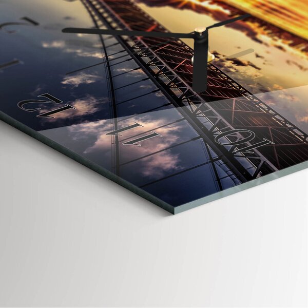 Skleněné hodiny na stěnu Řeka Bridge zskc-30x30-00178169