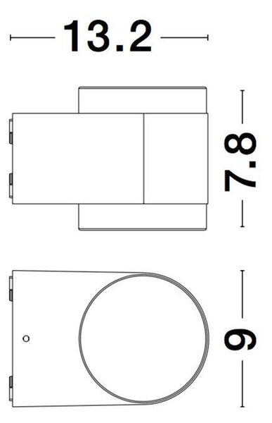 Nova Luce Venkovní nástěnné svítidlo NUS, LED 2x4W 3000K 120st. IP54