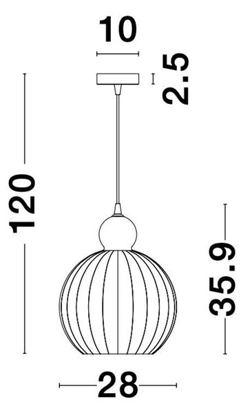 Nova Luce Závěsné svítidlo ODELL, 28cm, E27 1x12W