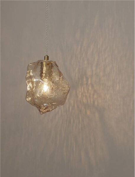 Nova Luce Závěsné svítidlo ODELLE, amber sklo, E14 1x5W