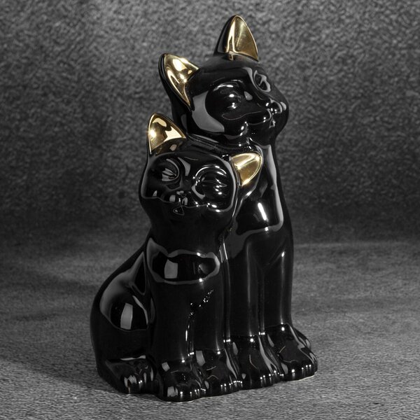 DEKORAČNÍ FIGURKA CAT 14X12X22 CM ČERNÁ