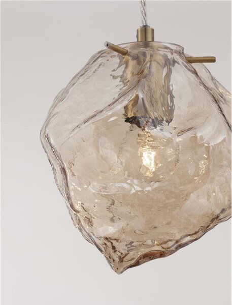 Nova Luce Závěsné svítidlo ODELLE, amber sklo, E14 1x5W