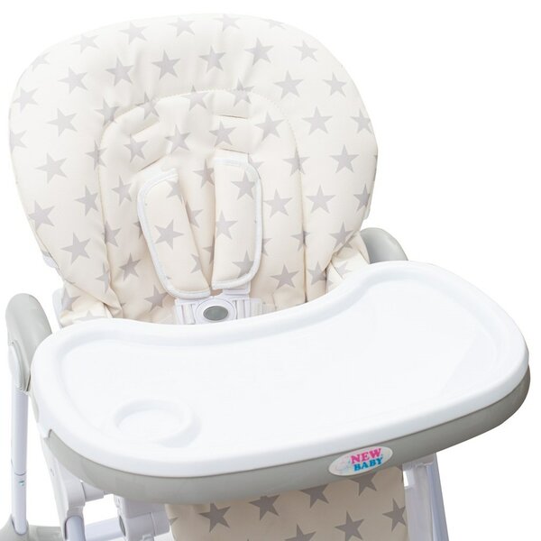 New Baby Jídelní židlička Gray Star - ekokůže