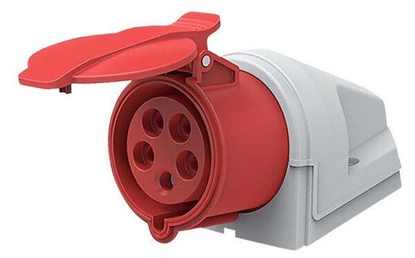 SOLIGHT Zásuvka nástěnná, 5-pólová, 400V/32A, IP44