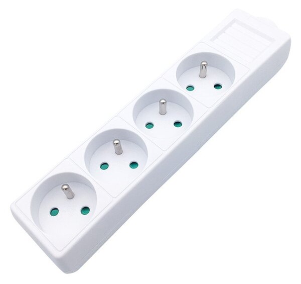 SOLIGHT Kabelová vícenásobná zásuvka bílá, 4 zásuvky 230V/16A