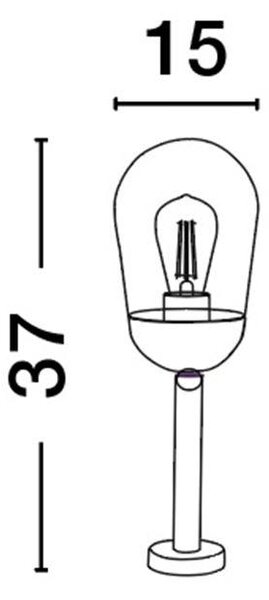 Nova Luce Venkovní sloupkové svítidlo OMIKA, 37cm, E27 1x12W IP54