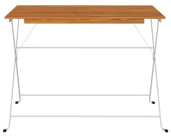 Skládací bistro stůl 100 x 54 x 71 cm masivní akácie a ocel