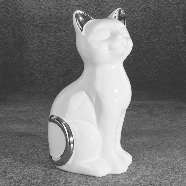 DEKORAČNÍ FIGURKA CAT 11X9X20 CM BÍLÁ