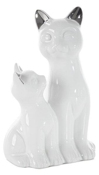 DEKORAČNÍ FIGURKA CAT 15X11X22 CM BÍLÁ