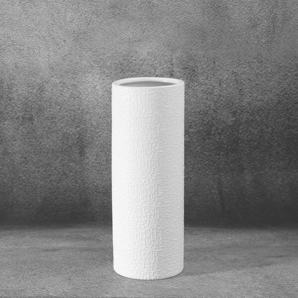KERAMICKÁ VÁZA RISO (FI) 11X30 CM BÍLÁ