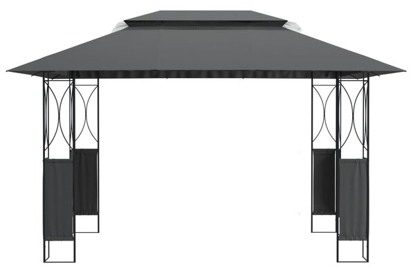 Altán se střechou antracitový 400 x 300 x 270 cm ocel