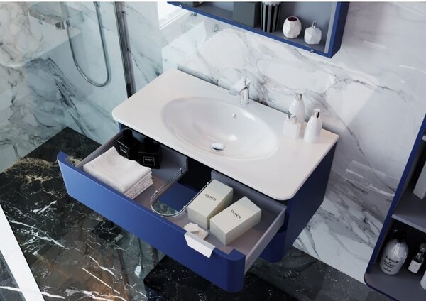 Lavedo Velluto Blue 80 koupelnová skříňka s umyvadlem