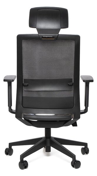 Kancelářská ergonomická židle LINK — síť/látka, černá