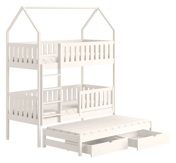 Dětská domečková postel Nemos 80x180 výsuvná - bílá