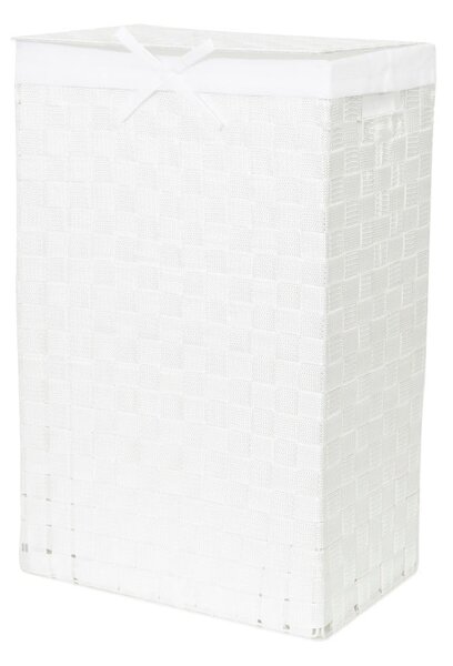 Bílý koš na prádlo s víkem Compactor Laundry Basket Linen, výška 60 cm