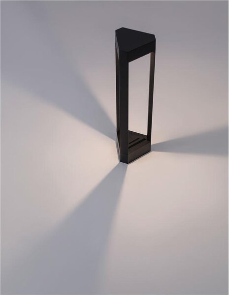 Nova Luce Venkovní sloupkové svítidlo PAX černý hliník, 50cm, LED 9W 3000K, IP54