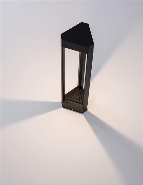 Nova Luce Venkovní sloupkové svítidlo PAX černý hliník, 50cm, LED 9W 3000K, IP54