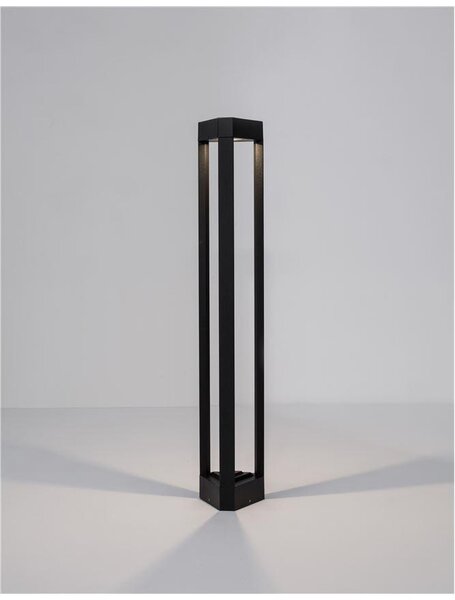 Nova Luce Venkovní sloupkové svítidlo PAX černý hliník, 80cm, LED 9W 3000K, IP54