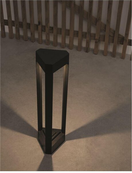Nova Luce Venkovní sloupkové svítidlo PAX černý hliník, 50cm, LED 9W 3000K, IP54