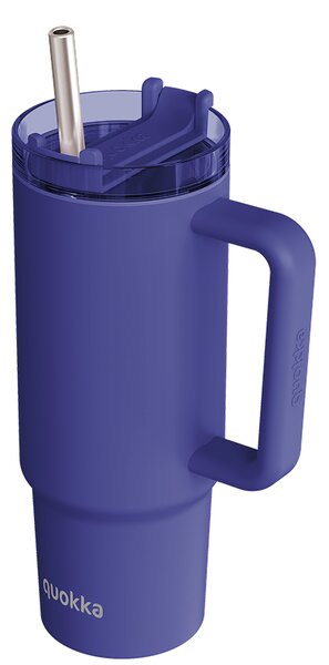 Termohrnek Stream s brčkem, 950ml, Quokka, tmavě modrý