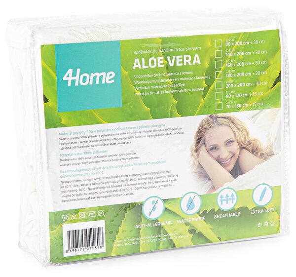 4Home Aloe Vera Nepropustný chránič matrace s lemem, 90 x 200 cm