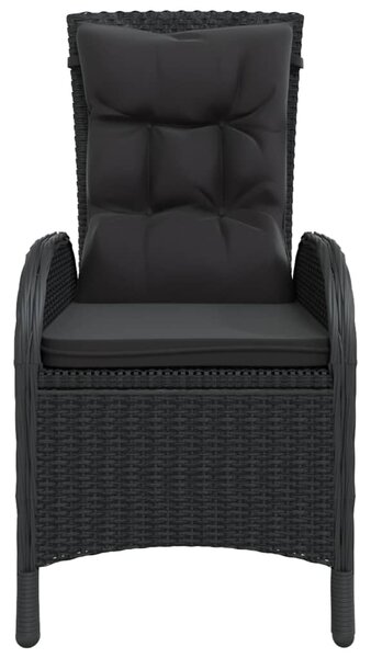 3dílný zahradní bistro set polyratan černý