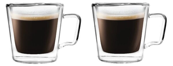 Skleněné hrnky v sadě 2 ks na espresso/dvoustěnné 80 ml Diva – Vialli Design