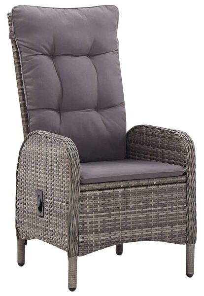 3dílný zahradní bistro set polyratan šedý