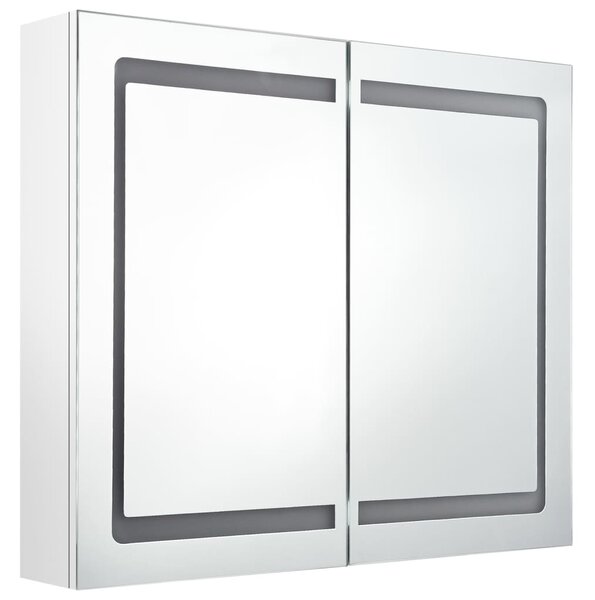 LED koupelnová skříňka se zrcadlem zářivě bílá 80 x 12 x 68 cm