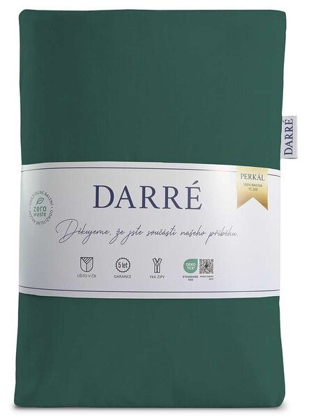DARRÉ Bavlněné povlečení Jednobarevné perkálové - malachite 2 Velikost: 140 x 200 + 70 x 90