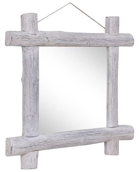 Dřevěné zrcadlo Chicot - bílé | 70x70 cm