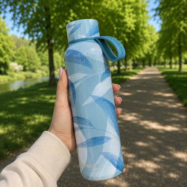 Nerezová termoláhev s poutkem Solid, 630ml, Quokka, blue wind