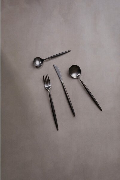 Černý nerezový příbor 16 ks Modern retro – Premier Housewares