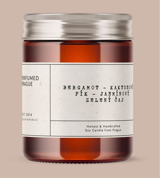 Vonná sojová svíčka doba hoření 40 h #46 Bergamot, Jasmine, Opuncia – Perfumed Prague