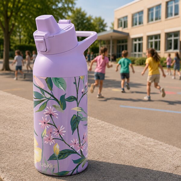 Nerezová sportovní láhev s pítkem Tide, 700ml, Quokka, all over botanic