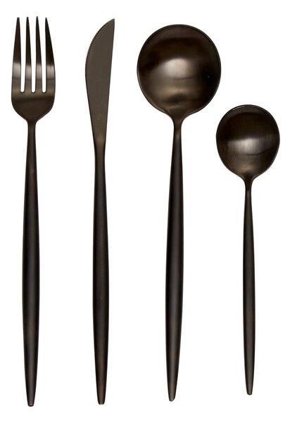 Černý nerezový příbor 16 ks Modern retro – Premier Housewares
