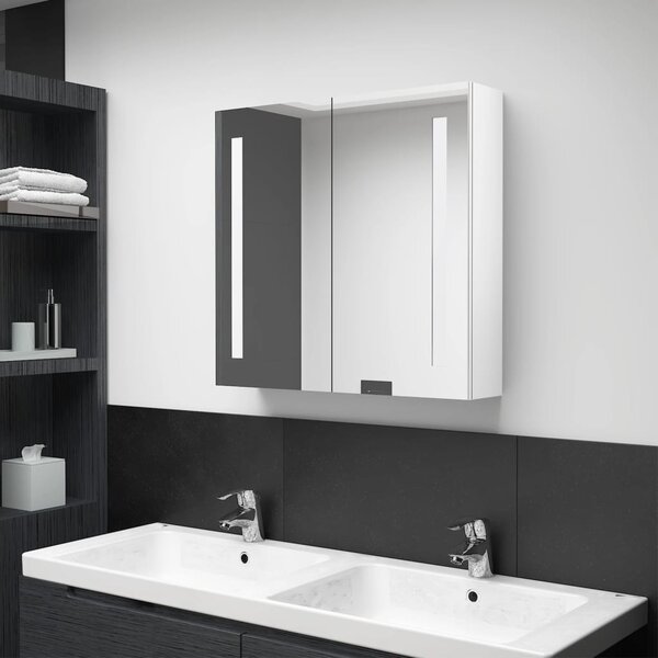 LED koupelnová skříňka se zrcadlem zářivě bílá 62 x 14 x 60 cm