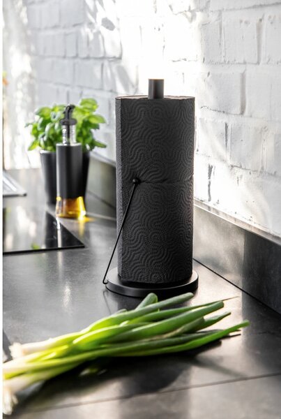 Černý kovový držák na kuchyňské role Wenko Black Outdoor Kitchen Clayton