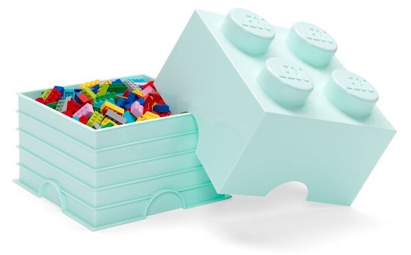Světle modrý úložný box čtverec LEGO®