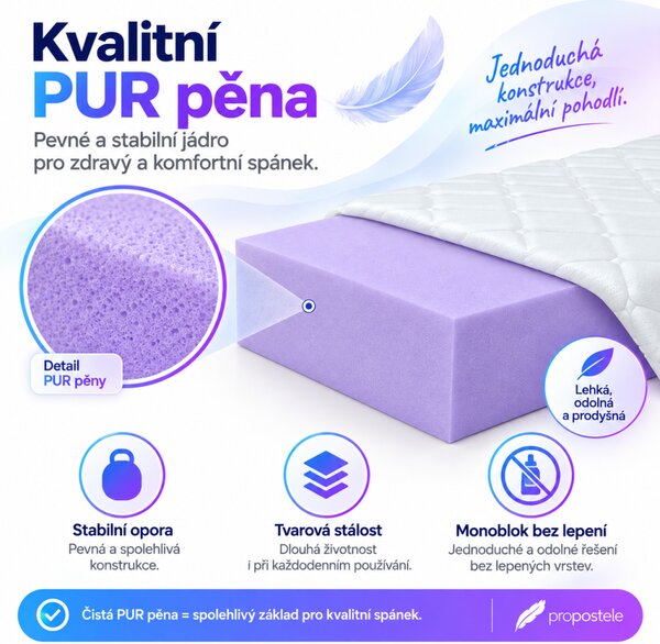 ProPOSTELE Matrace Pur 10 cm 80 x 200 cm