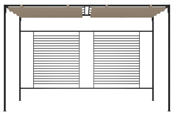 Altán se zatahovací střechou 3 x 4 x 2,3 m taupe 180 g/m²